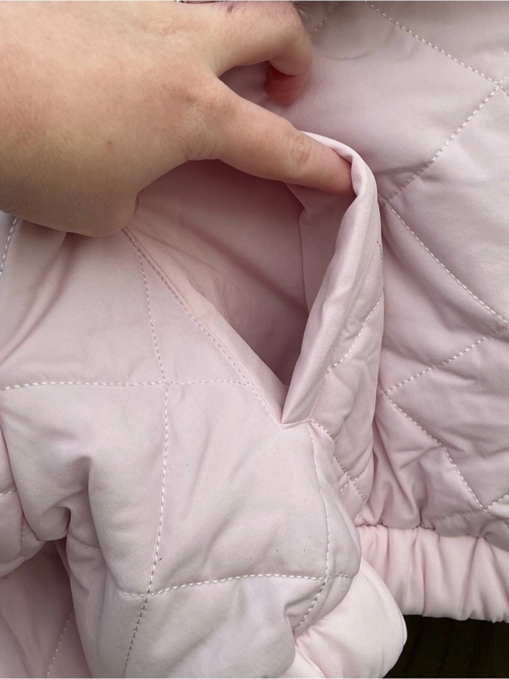 Selkie Baby Pink Cropped Jacket with Faux Fur Trim Size Large NWT - Picture 3 of 16